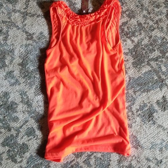 Neon Orange Ruffle Tank - Picture 4 of 4